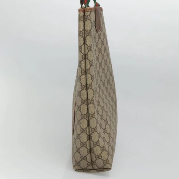 GUCCI GG Supreme Web Sherry Line Bag PVC Beige Green Red - Picture 4 of 15